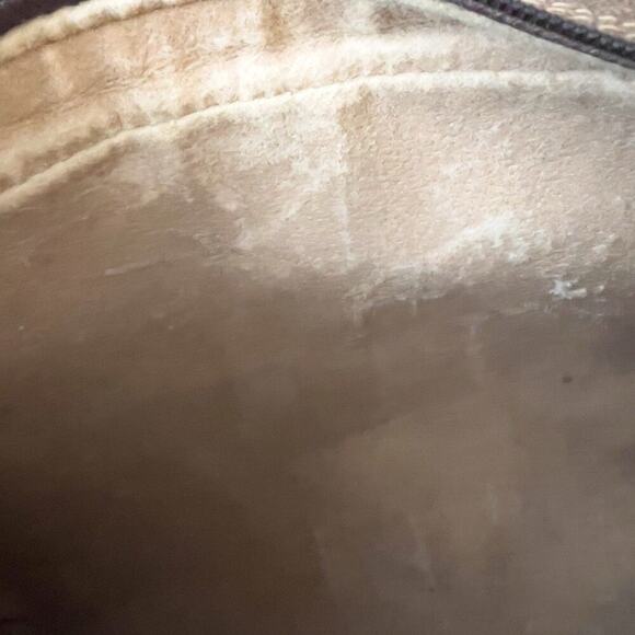 Vintage Gucci Bag Toiletry Clutch Brown GG Logo Tan Zip 80's - Picture 11 of 13